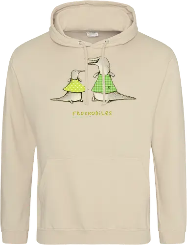 Zwei Graue Krokodile Bunte Kleider Süßes Wortspiel - Krokodile in bunten Kleidern, tierisches Wortspiel, Punkte Karo Krokodil, tierische Humor Illustration, handgefertigte Skizzen Kunst, süßes Mode Krokodil, kreativer Tier Druck, visueller Humor Tier, Krokodil Liebhaber Geschenk, lustiges Tier Shirt, limegrünes Krokodil, handgezeichnete Tier Kunst, englisches Tier Wortspiel, elegante Tier Illustration, kreativer Humor Druck - Standard Hoodie