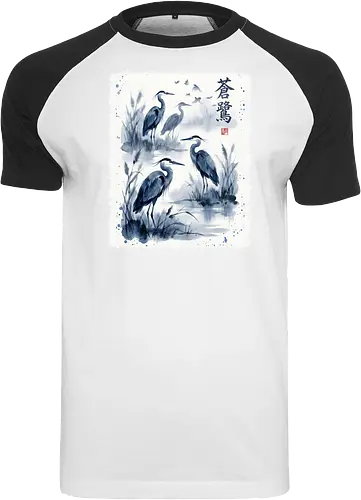 Blauer Kranich – Japanische Zen Aquarellkunst