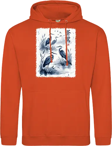 Blauer Kranich – Japanische Zen Aquarellkunst