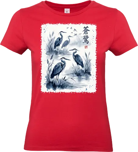 Blauer Kranich – Japanische Zen Aquarellkunst