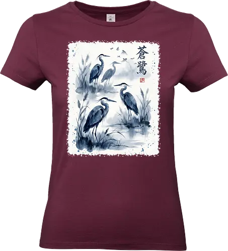 Blauer Kranich – Japanische Zen Aquarellkunst
