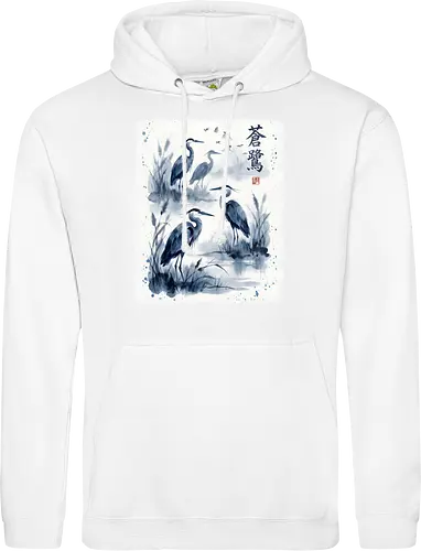 Blauer Kranich – Japanische Zen Aquarellkunst