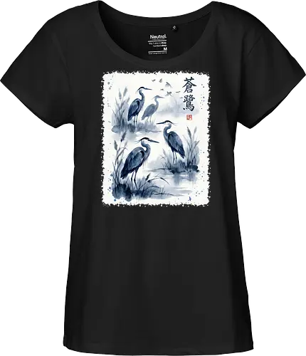 Blauer Kranich – Japanische Zen Aquarellkunst