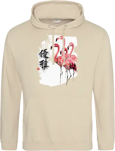 Flamingos – Japanischer Zen Aquarellstil