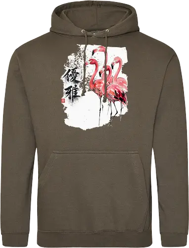 Flamingos – Japanischer Zen Aquarellstil