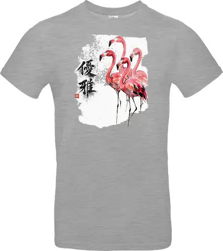 Flamingos – Japanischer Zen Aquarellstil