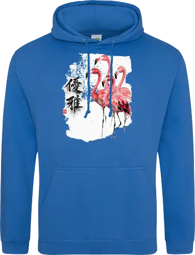 Flamingos – Japanischer Zen Aquarellstil