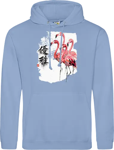Flamingos – Japanischer Zen Aquarellstil