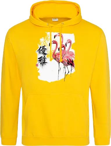Flamingos – Japanischer Zen Aquarellstil