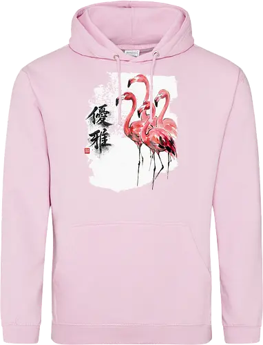 Flamingos – Japanischer Zen Aquarellstil