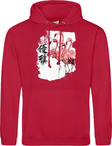 Flamingos – Japanischer Zen Aquarellstil