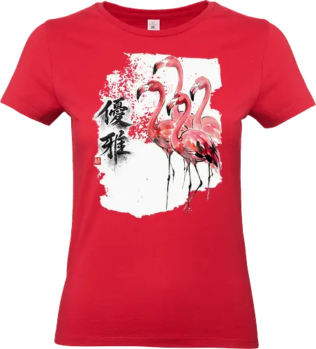 Flamingos – Japanischer Zen Aquarellstil