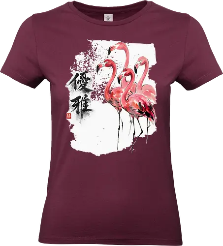 Flamingos – Japanischer Zen Aquarellstil