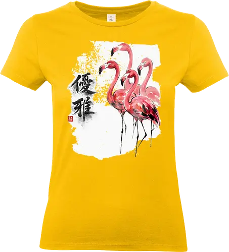 Flamingos – Japanischer Zen Aquarellstil