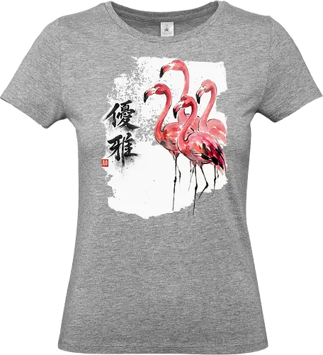 Flamingos – Japanischer Zen Aquarellstil