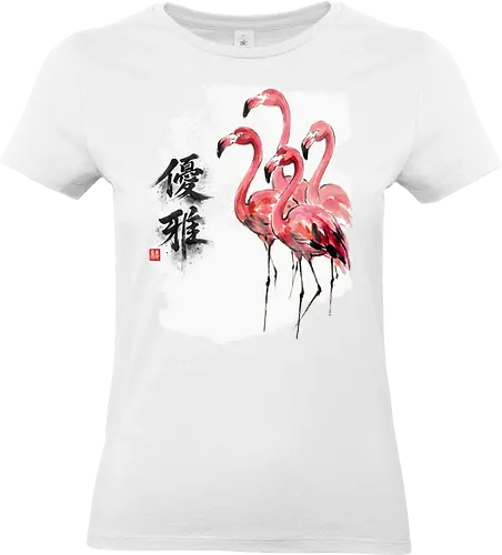 Flamingos – Japanischer Zen Aquarellstil