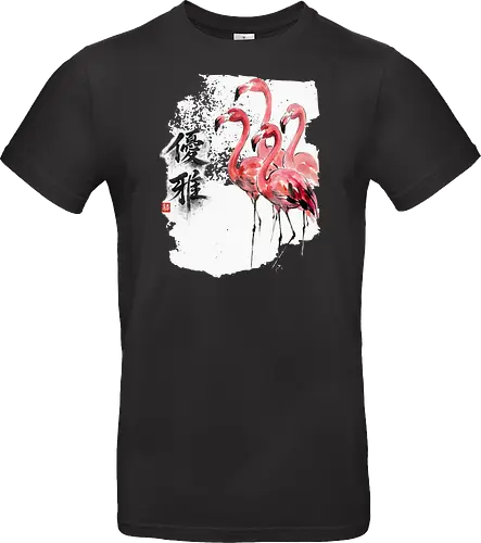 Flamingos – Japanischer Zen Aquarellstil