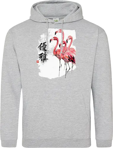 Flamingos – Japanischer Zen Aquarellstil