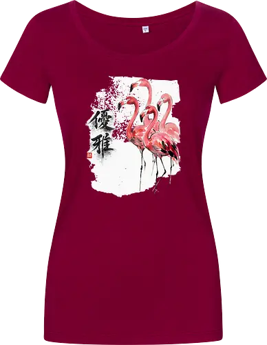 Flamingos – Japanischer Zen Aquarellstil