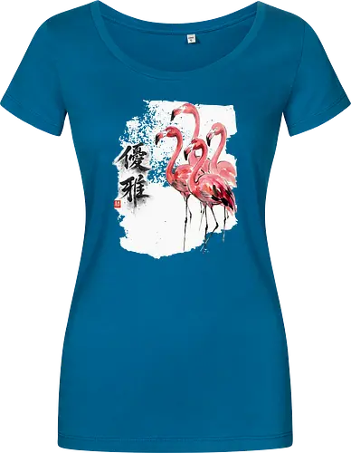 Flamingos – Japanischer Zen Aquarellstil
