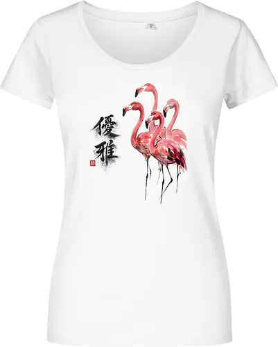 Flamingos – Japanischer Zen Aquarellstil
