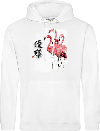 Flamingos – Japanischer Zen Aquarellstil