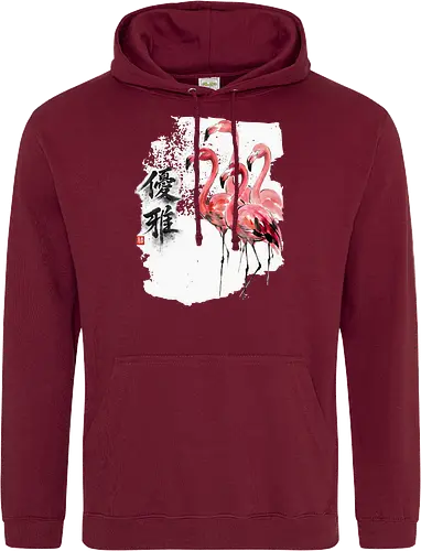 Flamingos – Japanischer Zen Aquarellstil