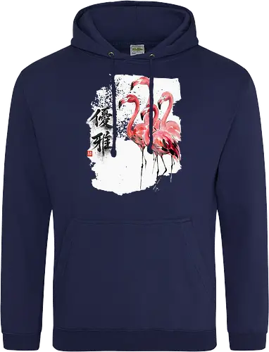 Flamingos – Japanischer Zen Aquarellstil