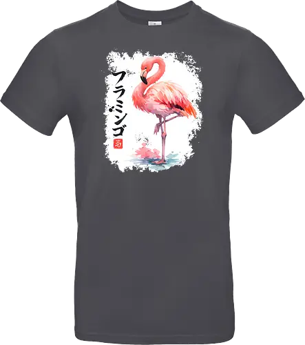 Flamingo – Japanische Sumi-e Aquarellkunst