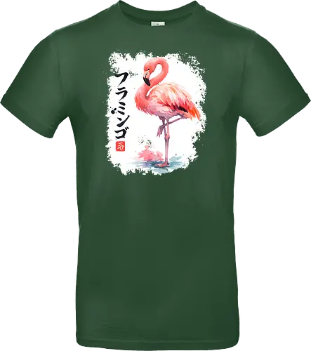 Flamingo – Japanische Sumi-e Aquarellkunst