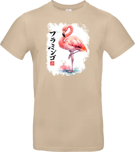 Flamingo – Japanische Sumi-e Aquarellkunst