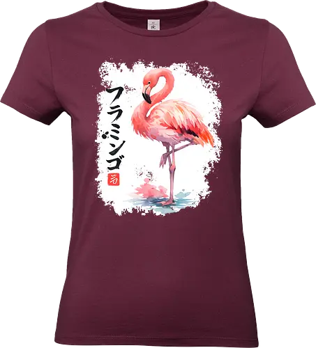 Flamingo – Japanische Sumi-e Aquarellkunst