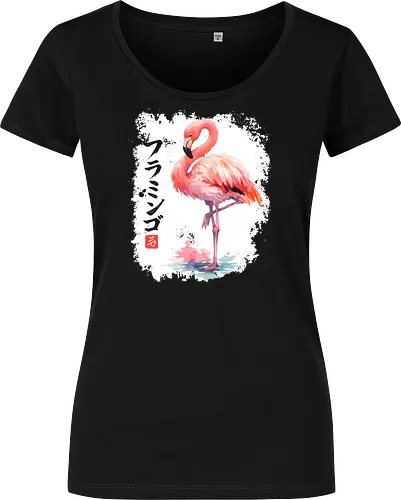 Flamingo – Japanische Sumi-e Aquarellkunst