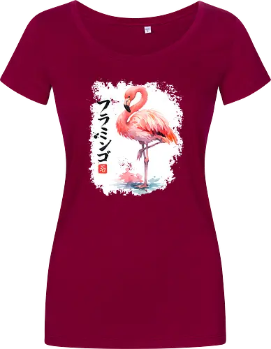 Flamingo – Japanische Sumi-e Aquarellkunst