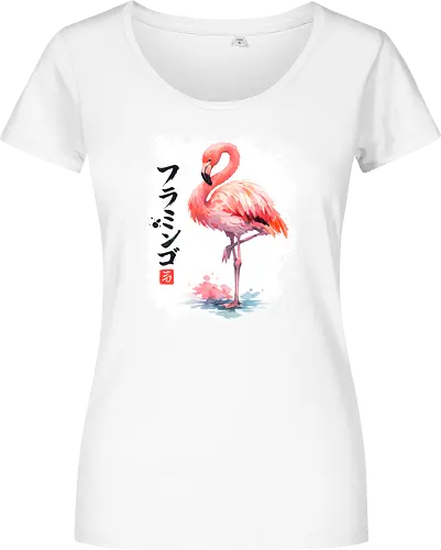 Flamingo – Japanische Sumi-e Aquarellkunst