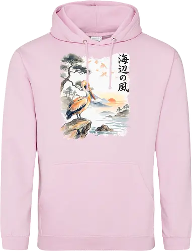 Japanischer Küstenvogel – Sumi-e Landschaft & Naturkunst