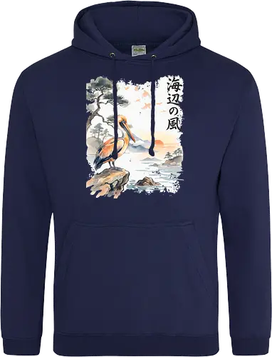Japanischer Küstenvogel – Sumi-e Landschaft & Naturkunst