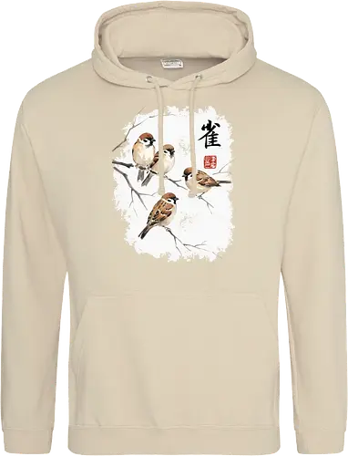 Japanische Sperlinge – Sumi-e Vogelkunst mit Aquarell