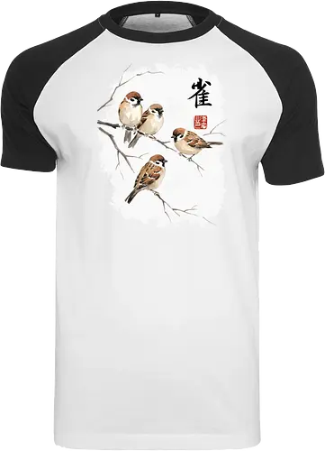 Japanische Sperlinge – Sumi-e Vogelkunst mit Aquarell