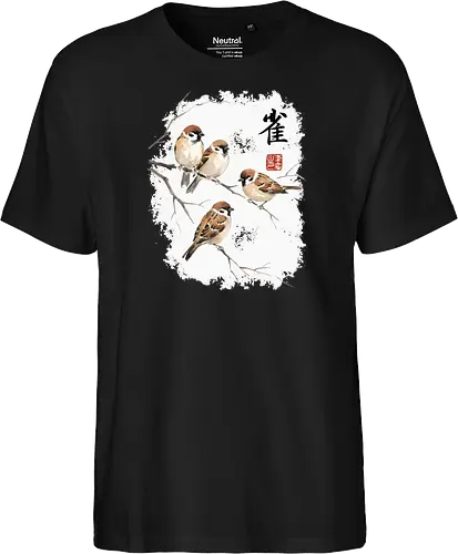 Japanische Sperlinge – Sumi-e Vogelkunst mit Aquarell