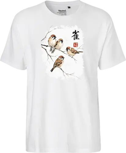 Japanische Sperlinge – Sumi-e Vogelkunst mit Aquarell