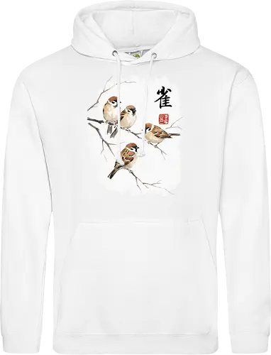 Japanische Sperlinge – Sumi-e Vogelkunst mit Aquarell