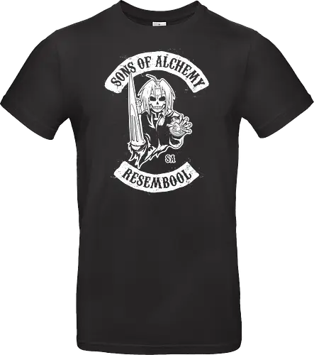 Vintage Biker Club Abzeichen mit Skelett Alchemist - Vintage Anime Druck, exklusives Rebell Design, Vintage Patch Shirt, Geek Biker Kunst, Alchemie Anime Druck, Nerd Biker Design, Premium Vintage Shirt, Vintage Biker Club Abzeichen, Fullmetal Alchemist, Sons of Anarchy, Edward Elric, FMA Brotherhood, Resembool, mashup anime, Sons of Alchemy, Skelett Alchemist Kunst, Anime Biker Patch, Vintage schwarz weiß Design, Rebell Club Druck, Anime Motorrad Kunst, Skelett Alchemie Design, Biker Geek Shirt - Standard T-Shirt