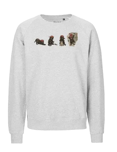 Schwarze Kletterkatze – Lustiges Katzenmotiv für Katzenfans - Schwarze Katze, Kletterkatze, Katze, Katzenliebhaber, Katzenmotiv, Lustige Katze, Katzen Geschenk, Halloween Katze, Schwarzer Kater, Haustier, Niedliche Katze, Tiermotiv, Katzen Design, Katzenkunst, Geek Style - Fairtrade Sweatshirt