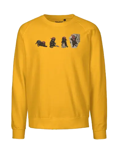 Schwarze Kletterkatze – Lustiges Katzenmotiv für Katzenfans - Schwarze Katze, Kletterkatze, Katze, Katzenliebhaber, Katzenmotiv, Lustige Katze, Katzen Geschenk, Halloween Katze, Schwarzer Kater, Haustier, Niedliche Katze, Tiermotiv, Katzen Design, Katzenkunst, Geek Style - Fairtrade Sweatshirt