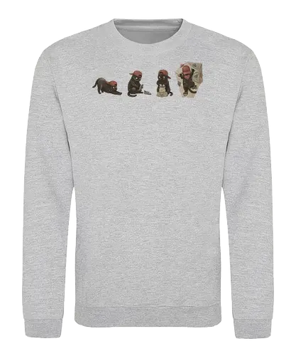 Schwarze Kletterkatze – Lustiges Katzenmotiv für Katzenfans - Schwarze Katze, Kletterkatze, Katze, Katzenliebhaber, Katzenmotiv, Lustige Katze, Katzen Geschenk, Halloween Katze, Schwarzer Kater, Haustier, Niedliche Katze, Tiermotiv, Katzen Design, Katzenkunst, Geek Style - Sweatshirt