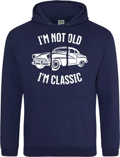 Ich bin nicht alt, ich bin ein Klassiker - Ich bin nicht alt ich bin ein Klassiker, Oldtimer, Oldtimer Fan, Klassiker Auto, Vintage Auto, Retro Auto, Auto Liebhaber, Automobil, Klassiker Fahrzeug, Nostalgie, Mechaniker, Werkstatt, Autosammler, Auto Treffen, Garagenleben, Retro Stil, Klassiker Design, Fahrzeug Liebhaber, Auto Geschenk, Oldschool, Klassiker, Auto Humor, Historisches Auto, Retro Fahrzeug, Automobilkunst - Standard Hoodie