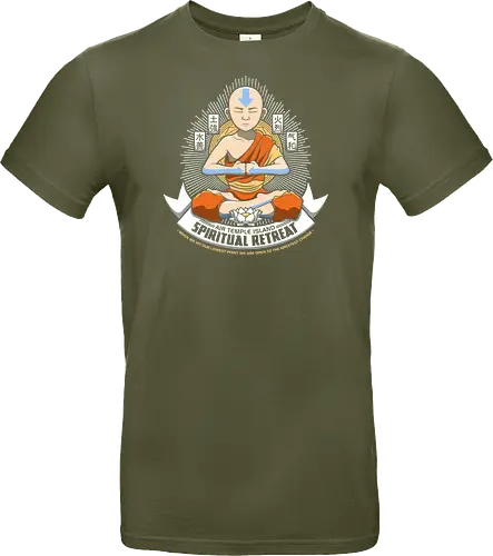 Meditierender Mönch - Spirituelles Vier-Nationen Emblem - meditierender Mönch Emblem, vier Elemente spirituell, Aang, Avatar, Avatar The Last Airbender, Air Temple Island, Katara, Sokka, Toph, Zuko, orientalischer Mönch Kunst, spirituelles Anime Design, Meditation Geek Druck, orientales Emblem Kunst, Mönch meditieren Shirt, vier Nationen Design, exklusiver spiritueller Druck, buddhistischer Geek Kunst, spirituelles Anime Shirt, Premium orientales Design, orangener Mönch Druck, vier Elemente Kanji Kunst, spirituelles Geek Shirt - Standard T-Shirt