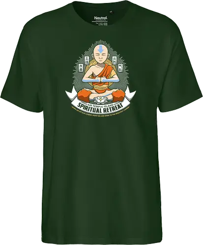 Meditierender Mönch - Spirituelles Vier-Nationen Emblem - meditierender Mönch Emblem, vier Elemente spirituell, Aang, Avatar, Avatar The Last Airbender, Air Temple Island, Katara, Sokka, Toph, Zuko, orientalischer Mönch Kunst, spirituelles Anime Design, Meditation Geek Druck, orientales Emblem Kunst, Mönch meditieren Shirt, vier Nationen Design, exklusiver spiritueller Druck, buddhistischer Geek Kunst, spirituelles Anime Shirt, Premium orientales Design, orangener Mönch Druck, vier Elemente Kanji Kunst, spirituelles Geek Shirt - Fairtrade T-Shirt