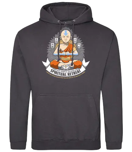 Meditierender Mönch - Spirituelles Vier-Nationen Emblem - meditierender Mönch Emblem, vier Elemente spirituell, Aang, Avatar, Avatar The Last Airbender, Air Temple Island, Katara, Sokka, Toph, Zuko, orientalischer Mönch Kunst, spirituelles Anime Design, Meditation Geek Druck, orientales Emblem Kunst, Mönch meditieren Shirt, vier Nationen Design, exklusiver spiritueller Druck, buddhistischer Geek Kunst, spirituelles Anime Shirt, Premium orientales Design, orangener Mönch Druck, vier Elemente Kanji Kunst, spirituelles Geek Shirt - Standard Hoodie